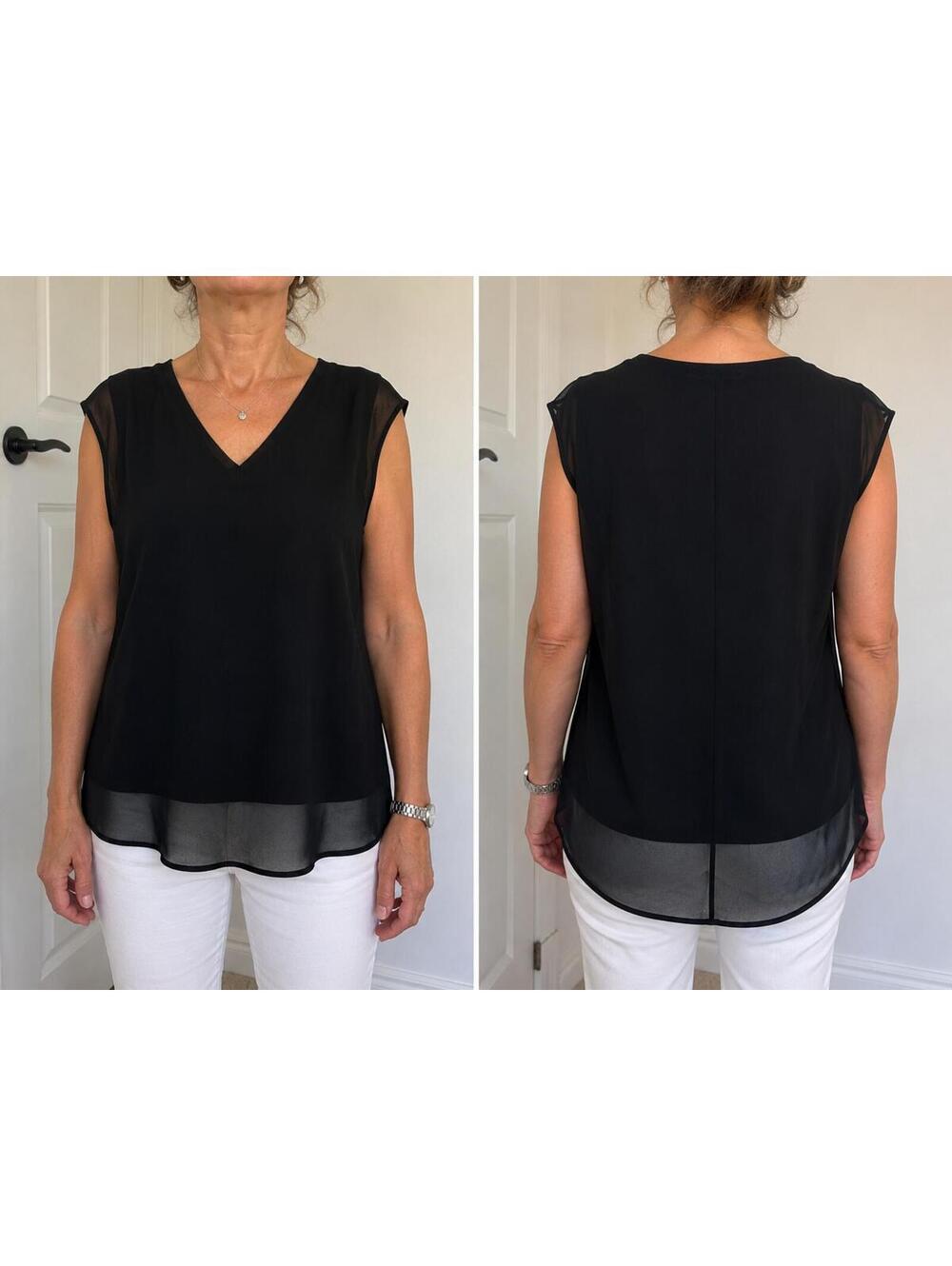 🖤 Zara Sleeveless Blouse Black V Neck Cute & Elegant